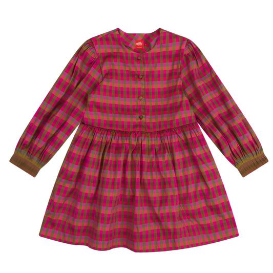 52B.YF25GDR212 # Παιδικό Καρό Φόρεμα Duchess Green Moss