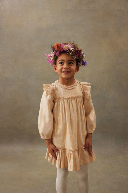 52B.GRI-W25-S0128 # Παιδικό Γυαλιστερό Φόρεμα Nolia Gold