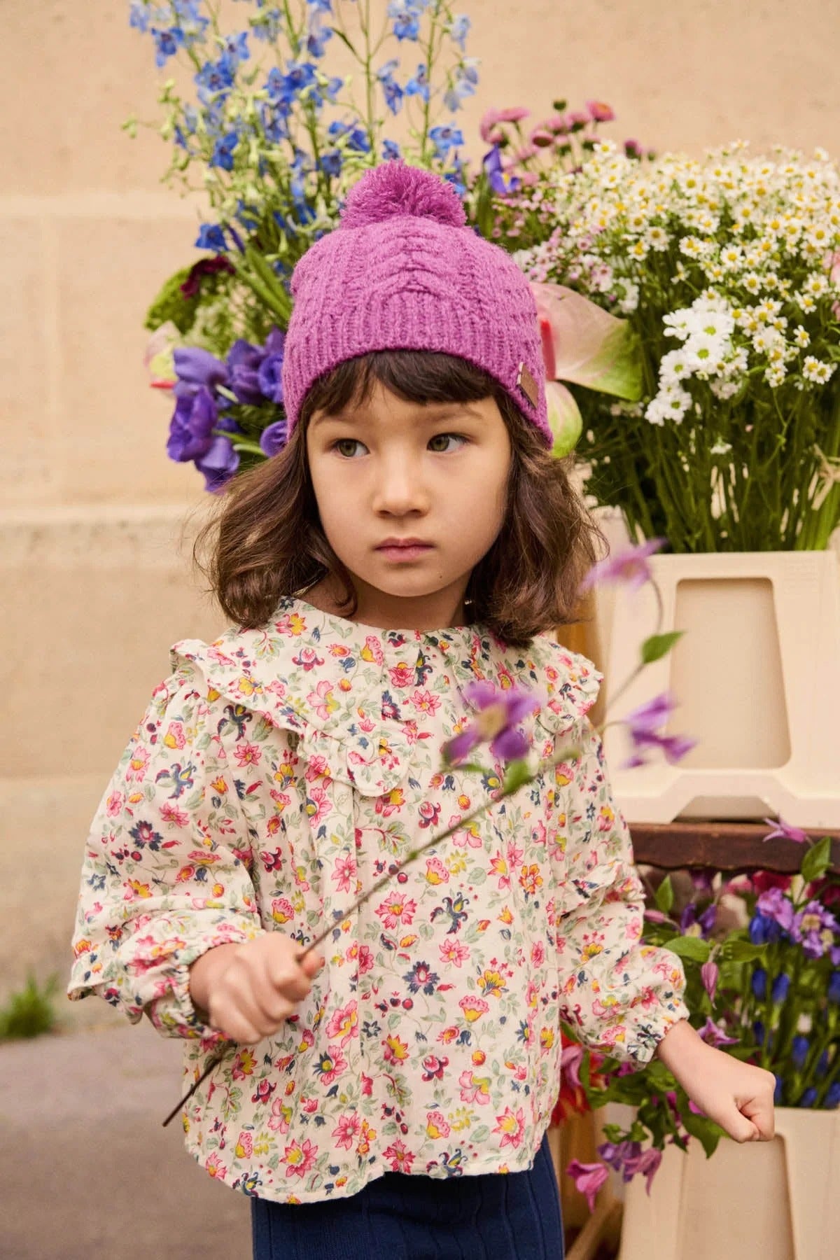 52B.GRI-W25-B0044 # Παιδική Μακρυμάνικη Μπλούζα Cleo Cream Wild Flowers