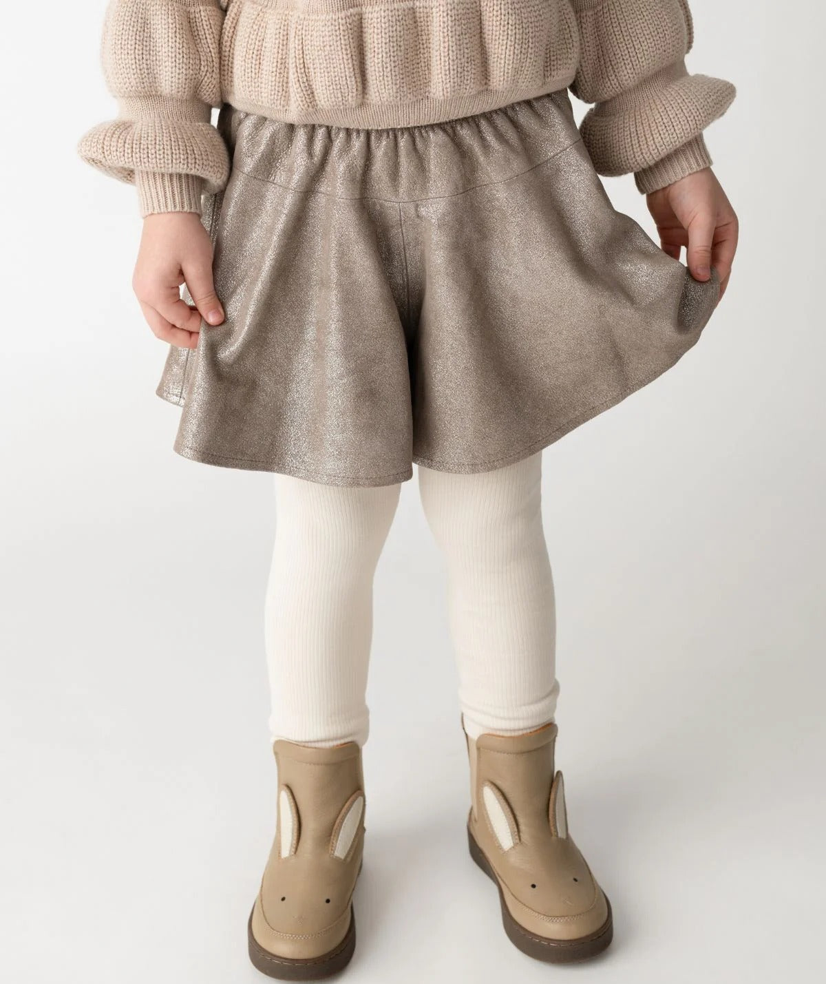 52B.4104100-00195 # Παιδικό Δερμάτινο Σορτς Giese Iron Grey Metallic