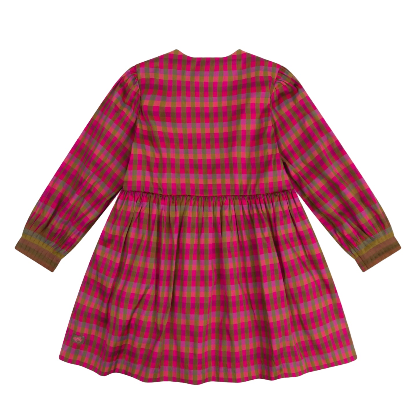 52B.YF25GDR212 # Παιδικό Καρό Φόρεμα Duchess Green Moss