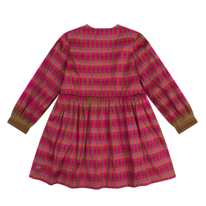 52B.YF25GDR212 # Παιδικό Καρό Φόρεμα Duchess Green Moss