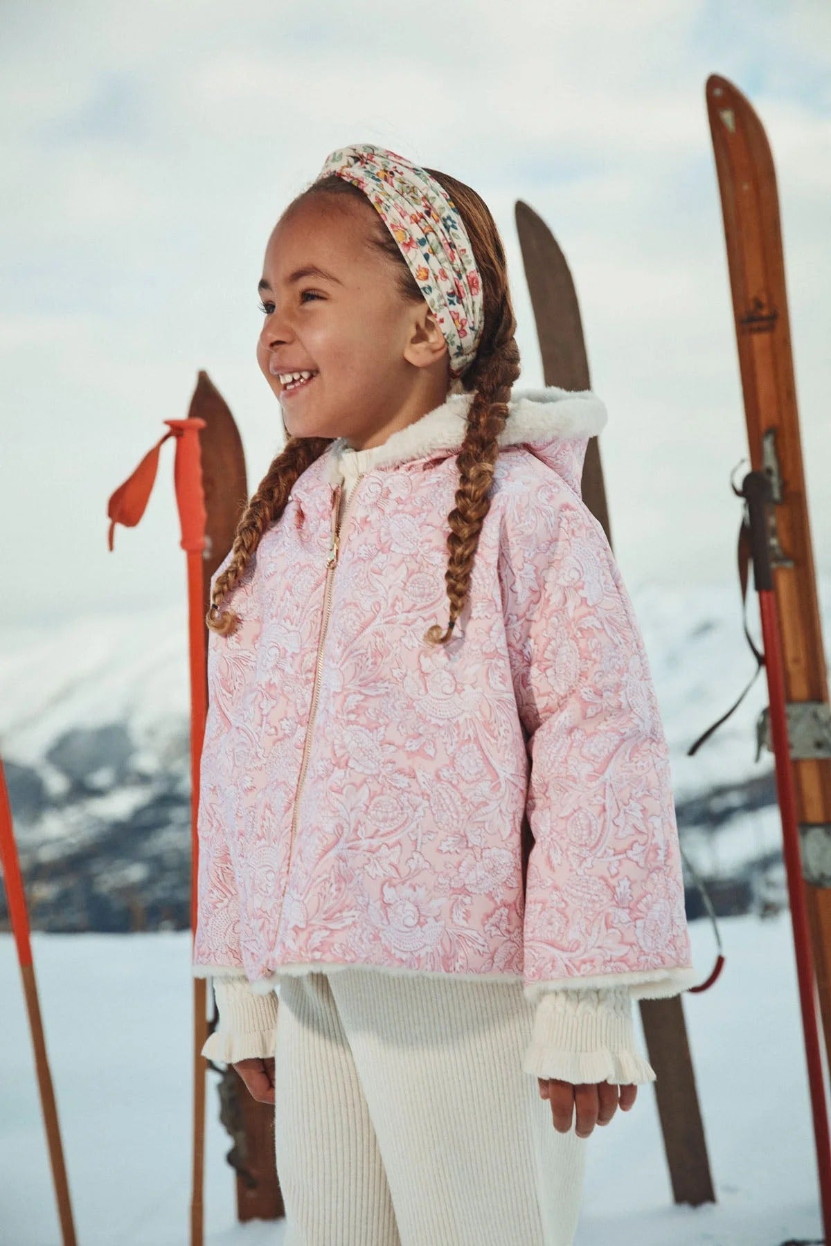 52B.GRC-W25-R0082 # Παιδικό Μπουφάν Διπλής Όψης Felvet Pink Mountains Avens