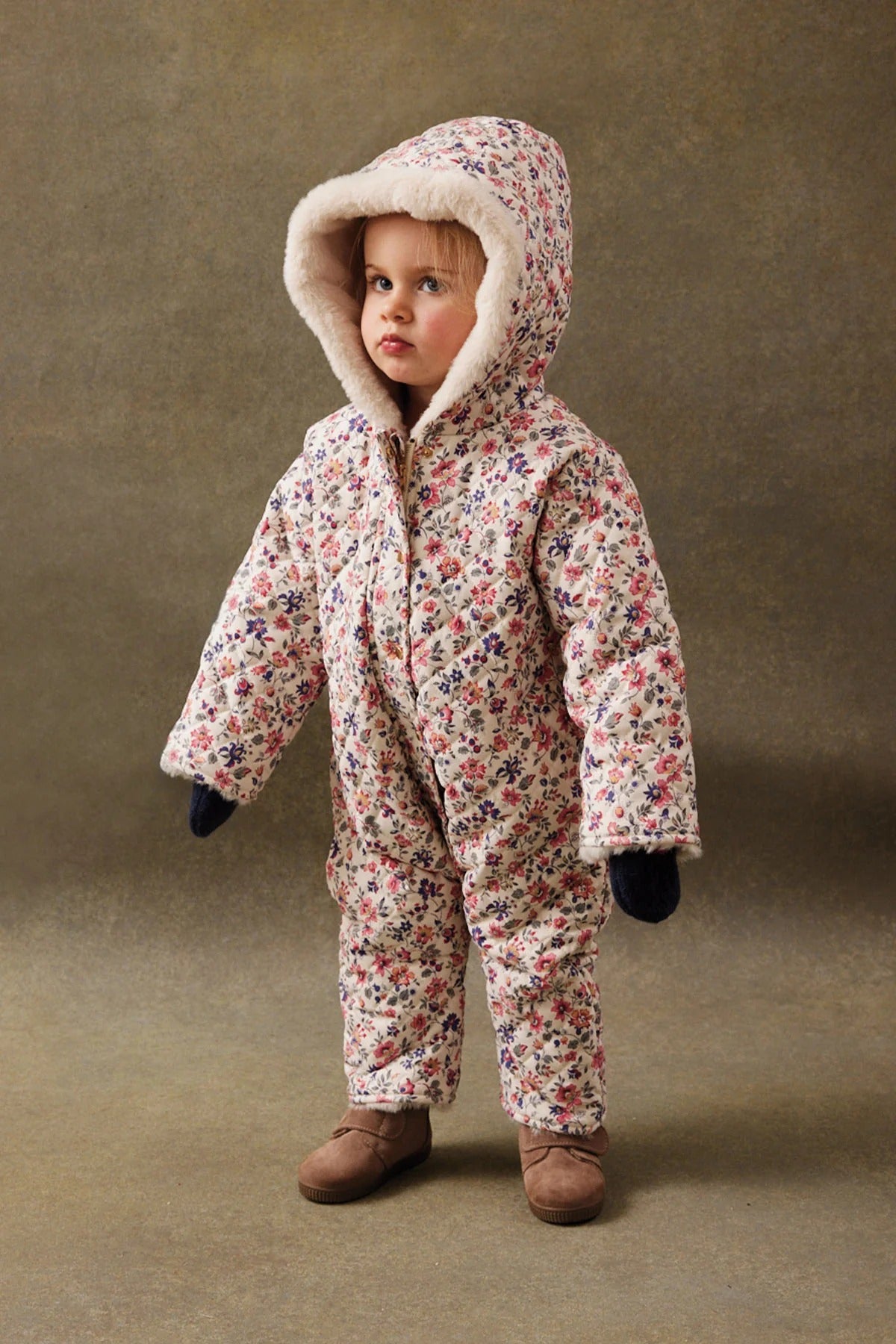 52B.FRC-W25-P0087 # Βρεφική Φόρμα Εξόδου Kirina Cream Wild Flowers