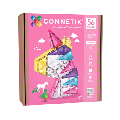 99.CTG00056GU # Magnetic Construction Toy Glitter Unicorn 56 pc