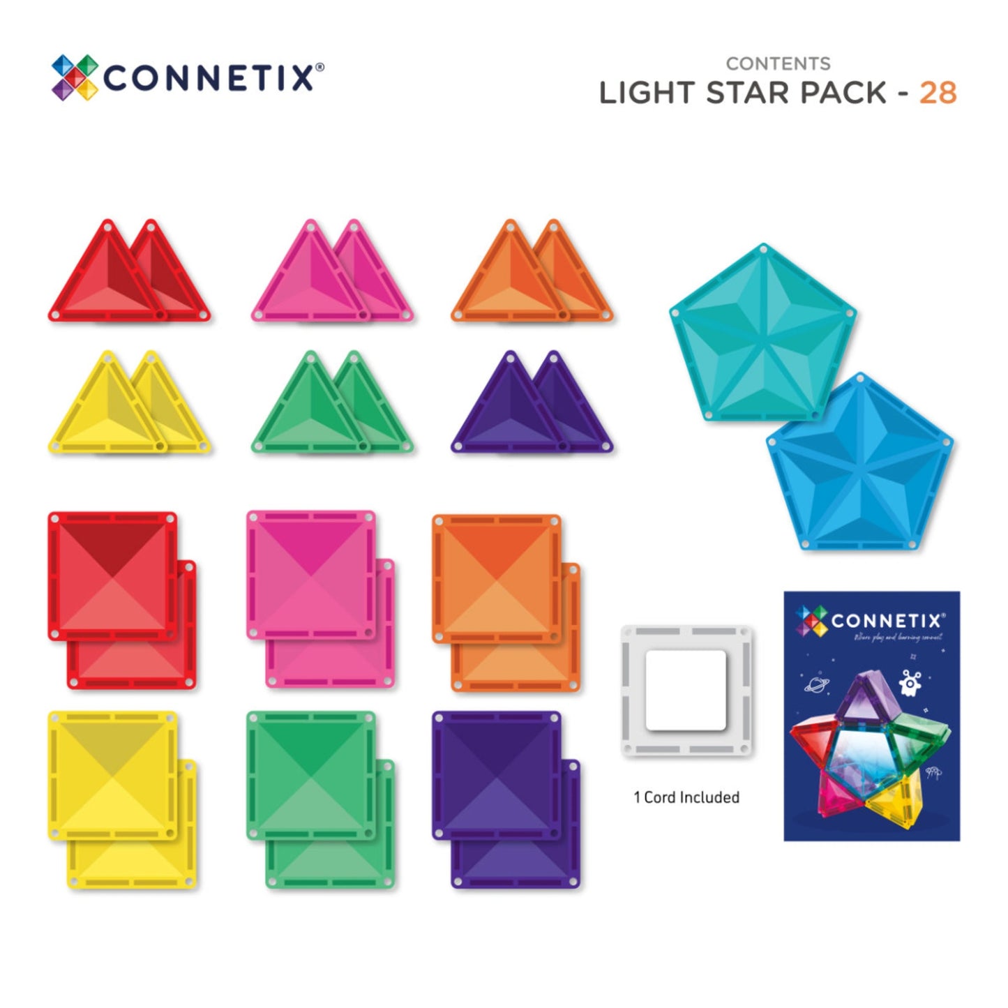 99.CTL00028ST # Magnetic Construction Toy Light Star 28 pc