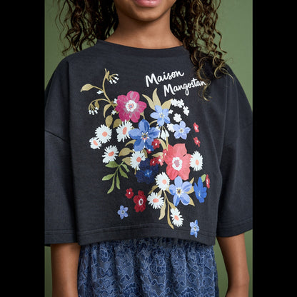 Kids Cropped T-Shirt Florecitas