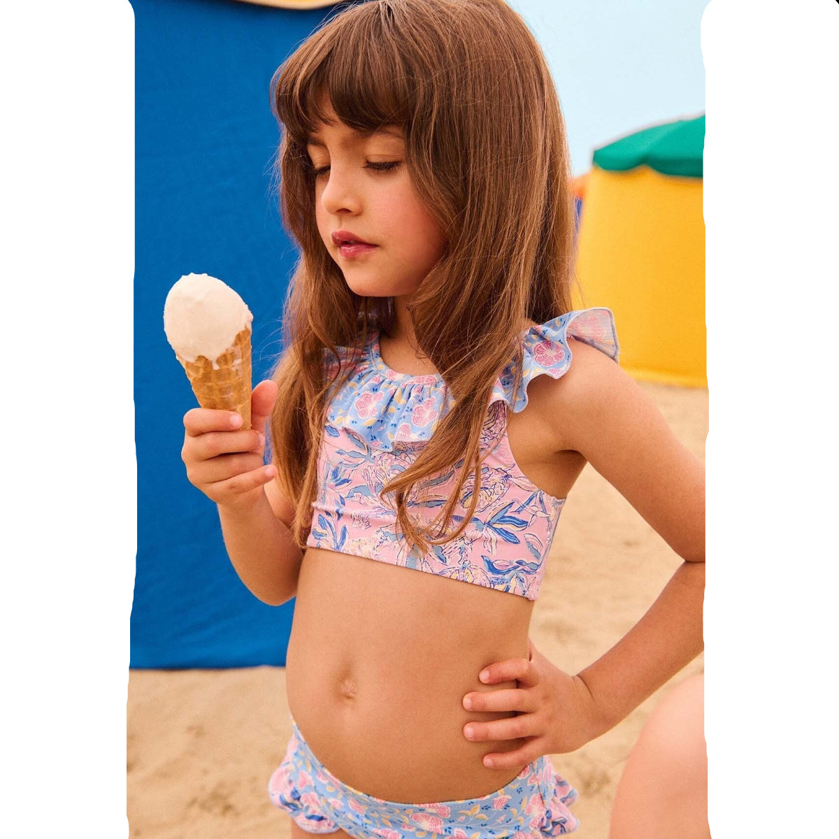 62A.GBC-S26-B0085 # Kids Bikini Swimsuit Primavera Pastel Paradise Bay