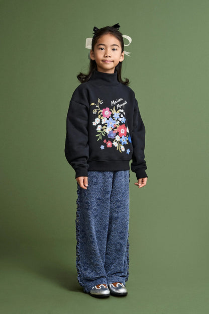 Kids Trousers Lace Flowers Blue