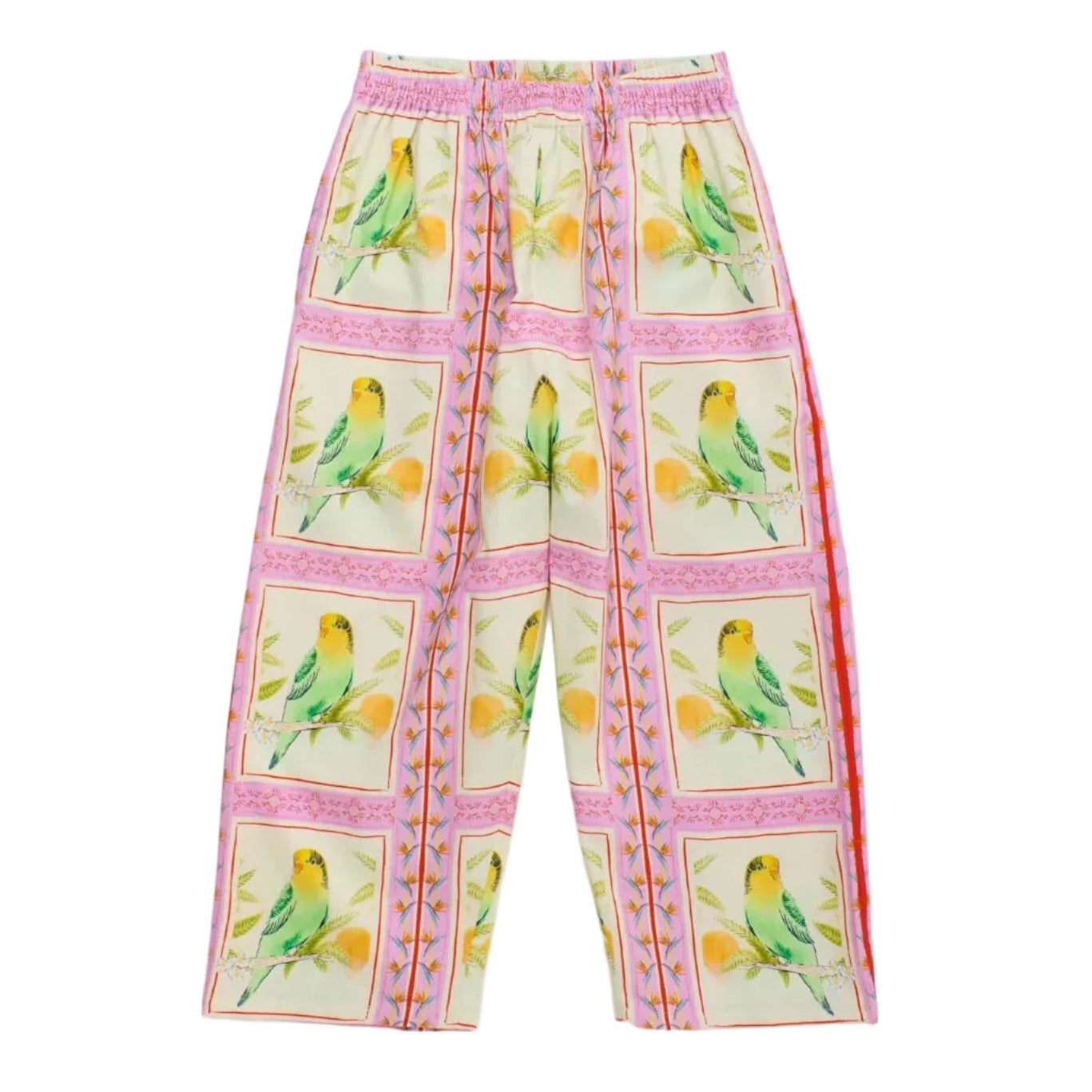 62A.26100909 # Kids Trousers Birds Patchwork Pink