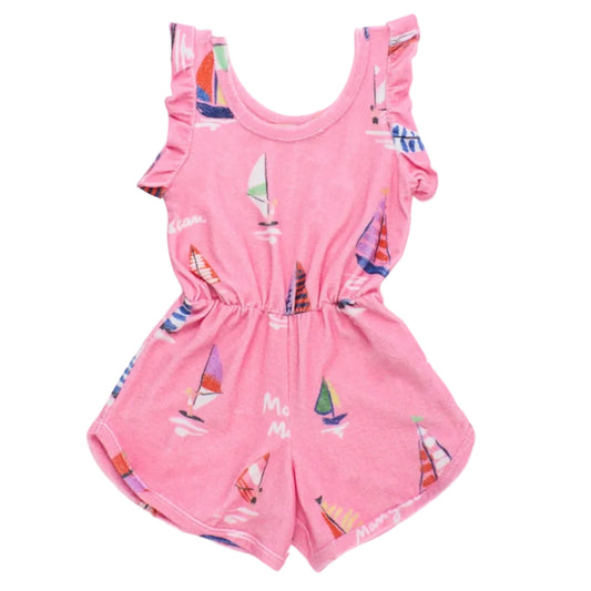 62A.26101500 # Kids Terry Jumpsuit Shorts Barcos Pink