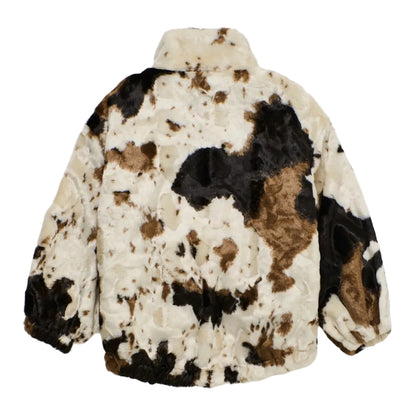Kids Faux Fur Jacket Cow