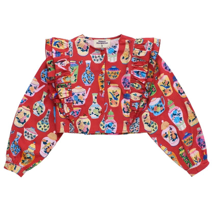 Kids Long Sleeve Shirt Porcelain Red