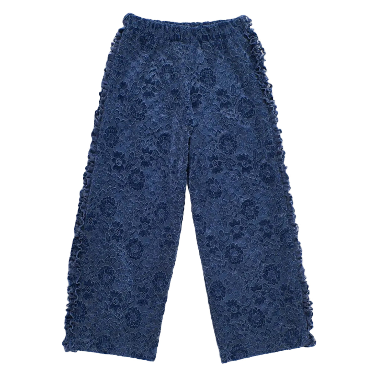 Kids Trousers Lace Flowers Blue