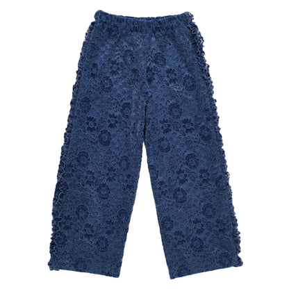 Kids Trousers Lace Flowers Blue