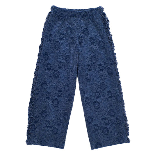 Kids Trousers Lace Flowers Blue