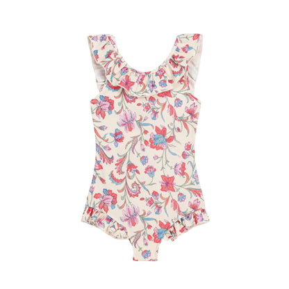 62A.GBC-S26-B0253 # Kids' One-Piece Swimsuit Andrea Cream Flower Haven