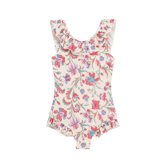 62A.GBC-S26-B0253 # Kids' One-Piece Swimsuit Andrea Cream Flower Haven