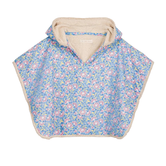 62A.GBI-S26-B0246 # Kids Beach Poncho Mael Blue Ibiscus Bay