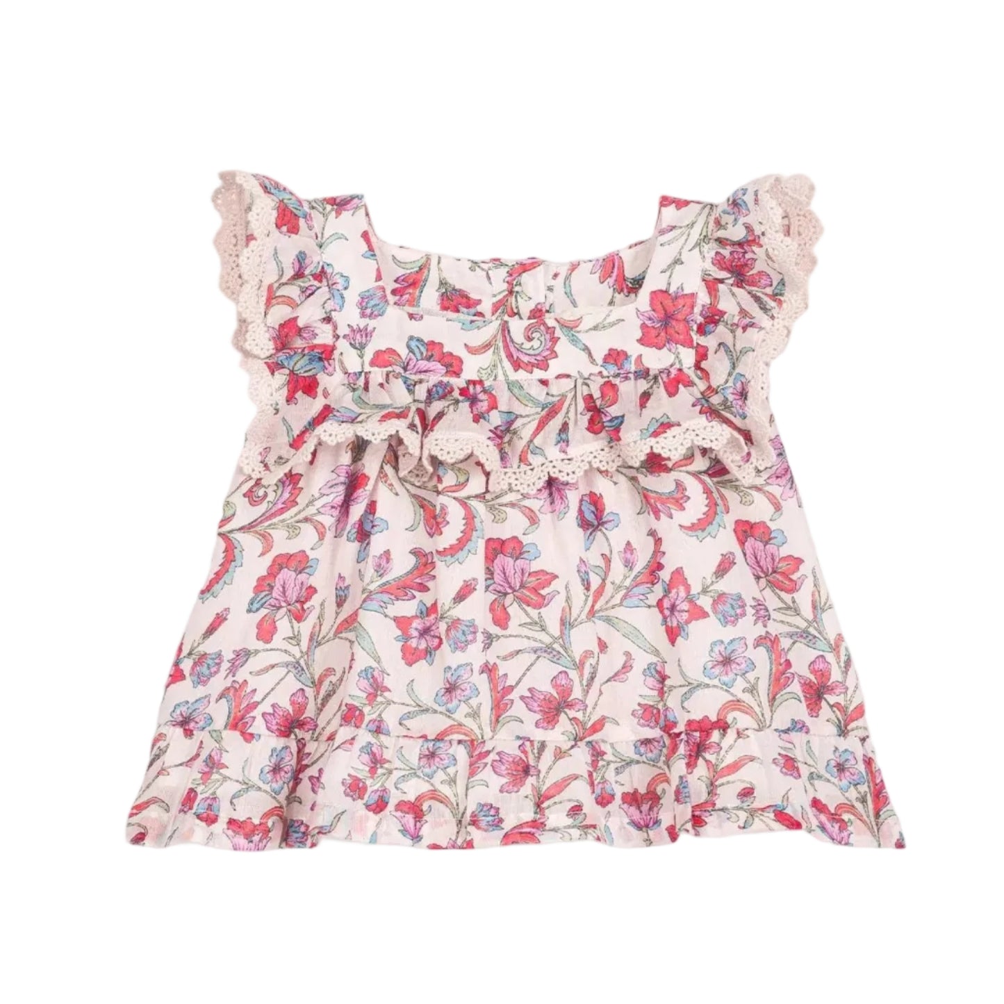 62A.GRI-B0071-BEBE # Baby Sleeveless Top Inessa Cream Floral Haven