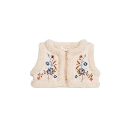 52B.GRI-W25-R0179 # Βρεφικό Γιλέκο Διπλής Όψης Librana Cream