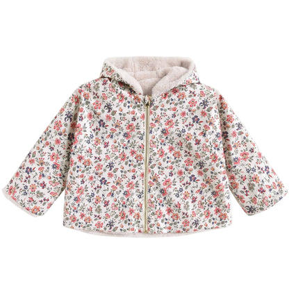 52B.GRC-W25-R0081 # Kids Reversible Jacket Velvet Cream Wild Flowers