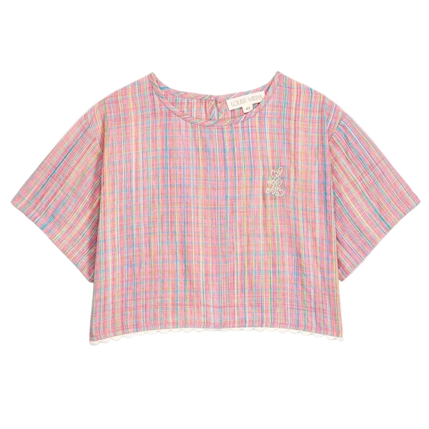62A.GRI-S26-B0076 # Παιδική Κοντομάνικη Μπλούζα Kalistee Pink Pomelo Checks