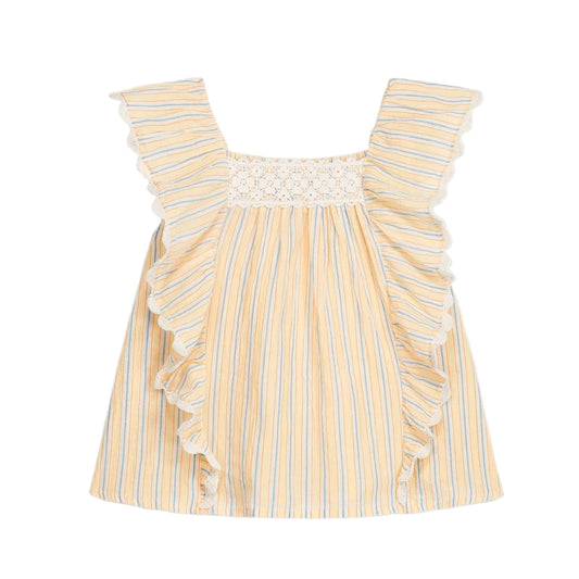 62A.GRI-S26-B0090 # Παιδική Αμάνικη Μπλούζα Ριγέ Gia Yellow Sunny