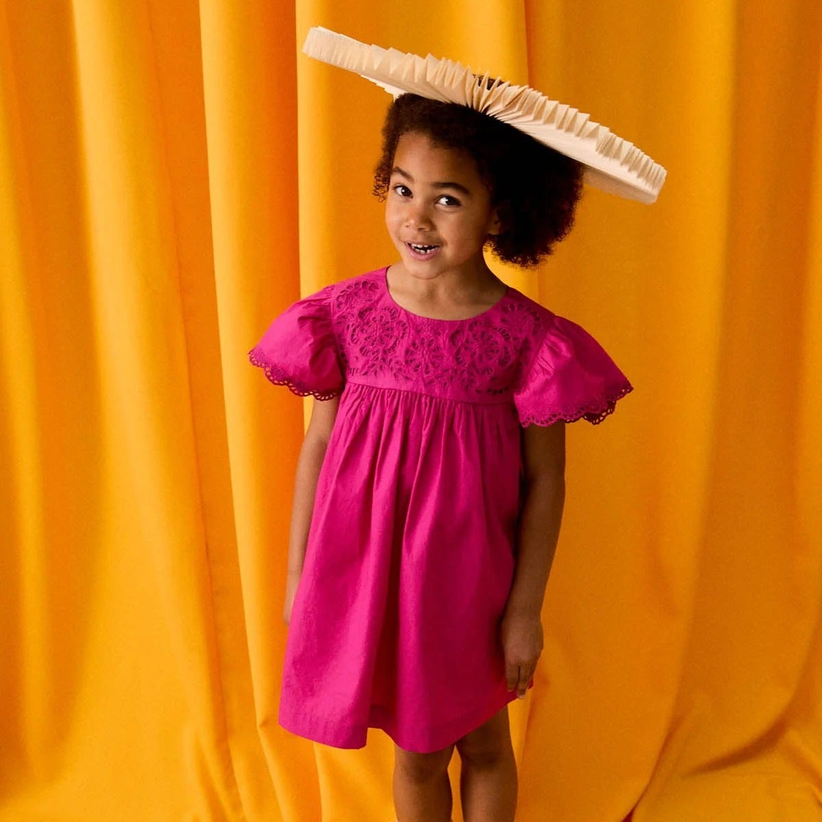 62A.GRI-S26-S0242 # Kids Sleeveless Dress Notcha Fuchsia