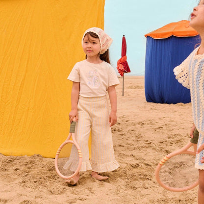 62A.GRI-S26-P0263 # Kids Trousers Loukie Yellow Stripes