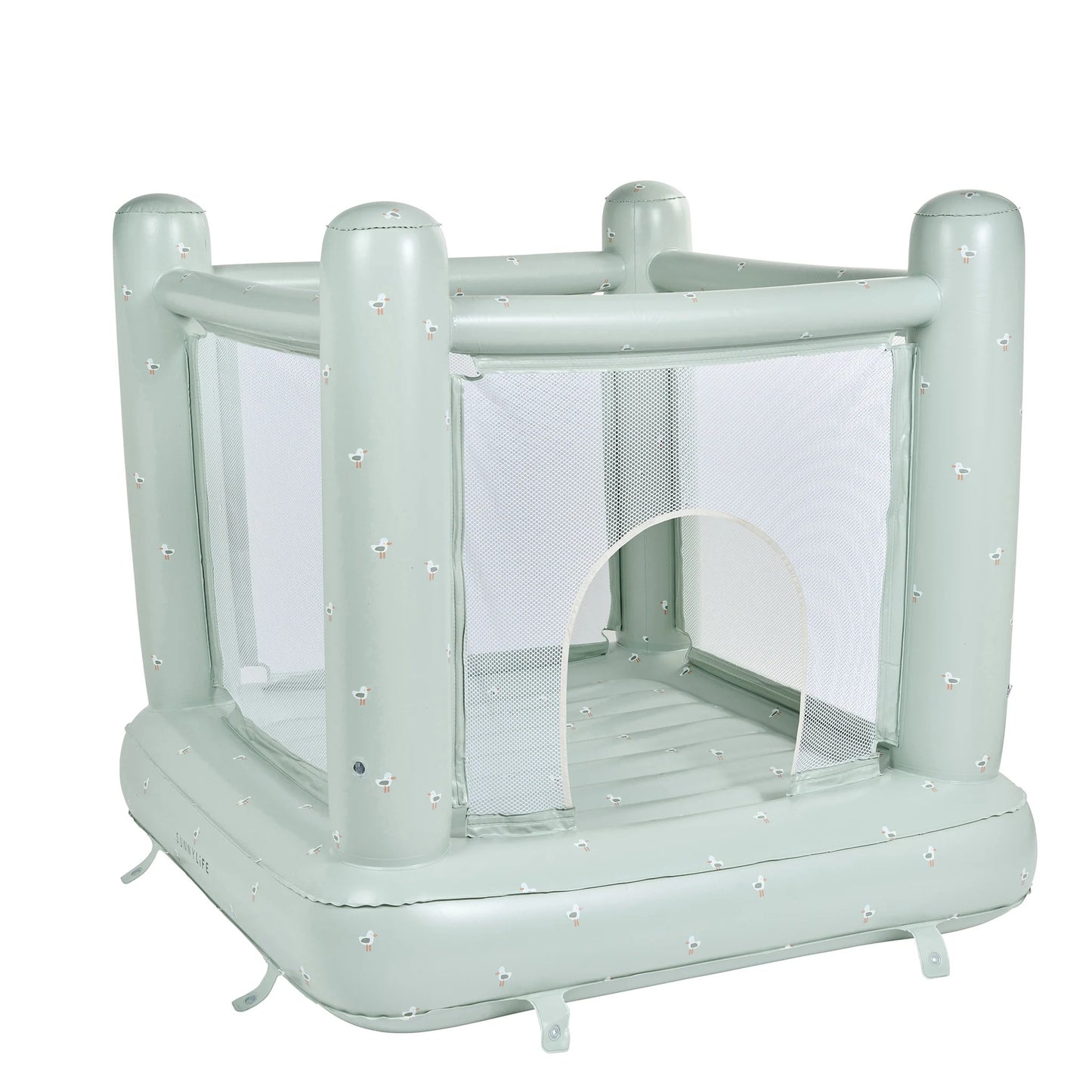 62A.S61BHSSG # Kids Inflatable Bounce House Sammy the Seagull Green