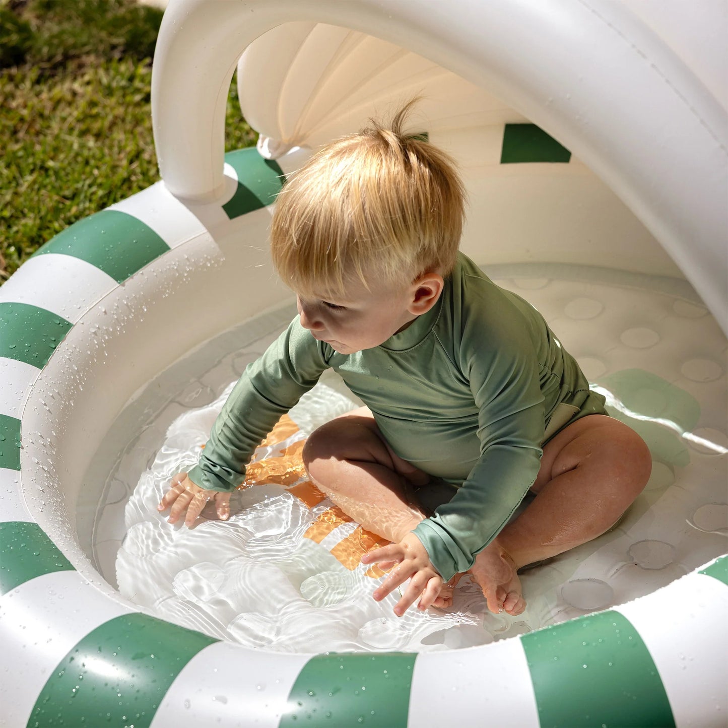 62A.S61KPEEG # Inflatable Kids' Pool with Sunshade Eli the Elephant