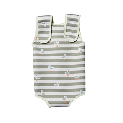 62A.S61NRWSG # Βρεφική Στολή για την Θάλασσα Sammy the Seagull Green Stripe