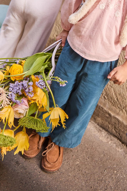 52B.GRI-W25-P0274 # Παιδικό Κοτλέ Παντελόνι Flor Deep Blue