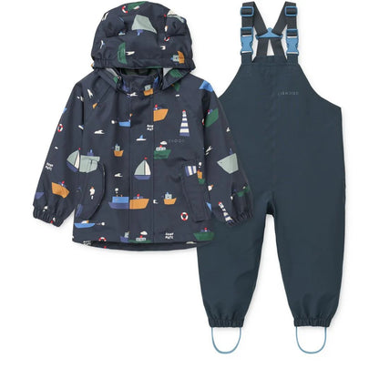 99.LW19910_2617 # Baby Raincoat Set Manu Sailing Classic Navy