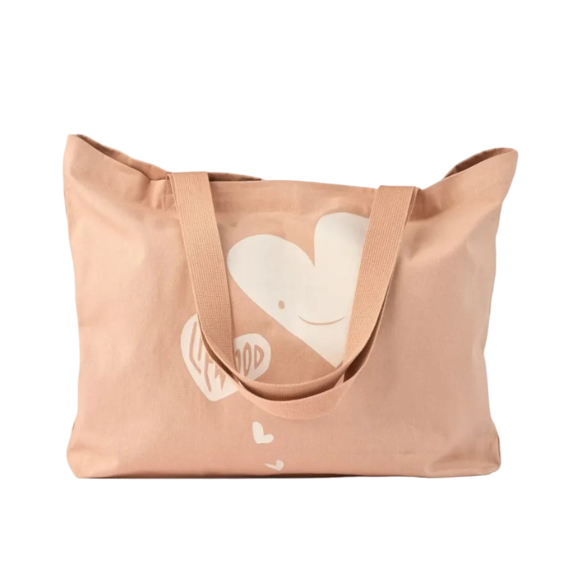 99.LW14796_2690 # Big Tote Bag Hearts Pale Tuscany 