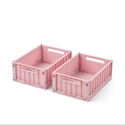 Set of 2 Small Storage Boxes Rose Blush