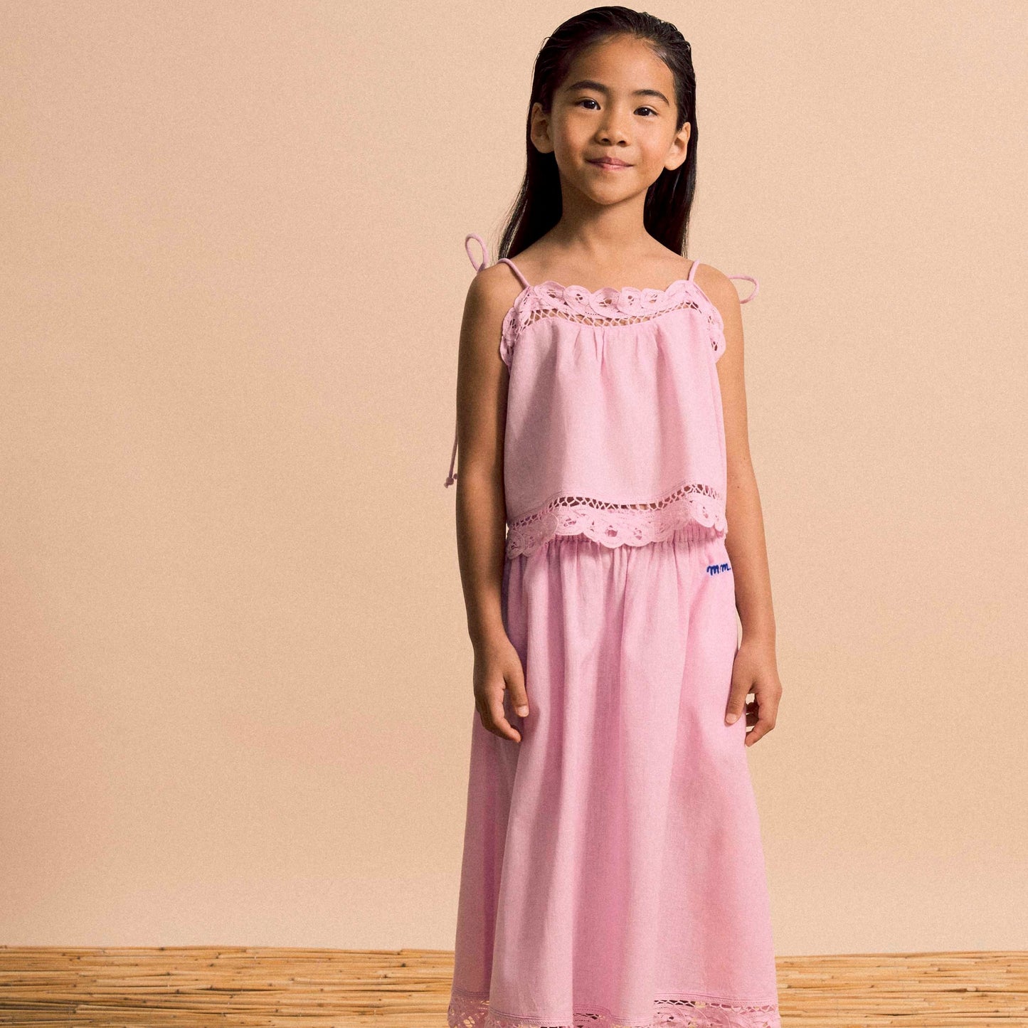 62A.26100808 # Kids Sleeveless Top Birds Pink