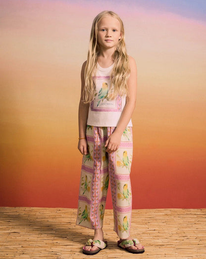 62A.26100603 # Kids Sleeveless Tank Top Birds White