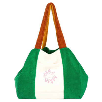62A.TOB/M/WAS-EC # Τσάντα Παραλίας Bicolor Multi Wasabi