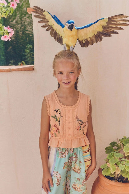 62A.26100811 # Kids Sleeveless Top Birds Orange