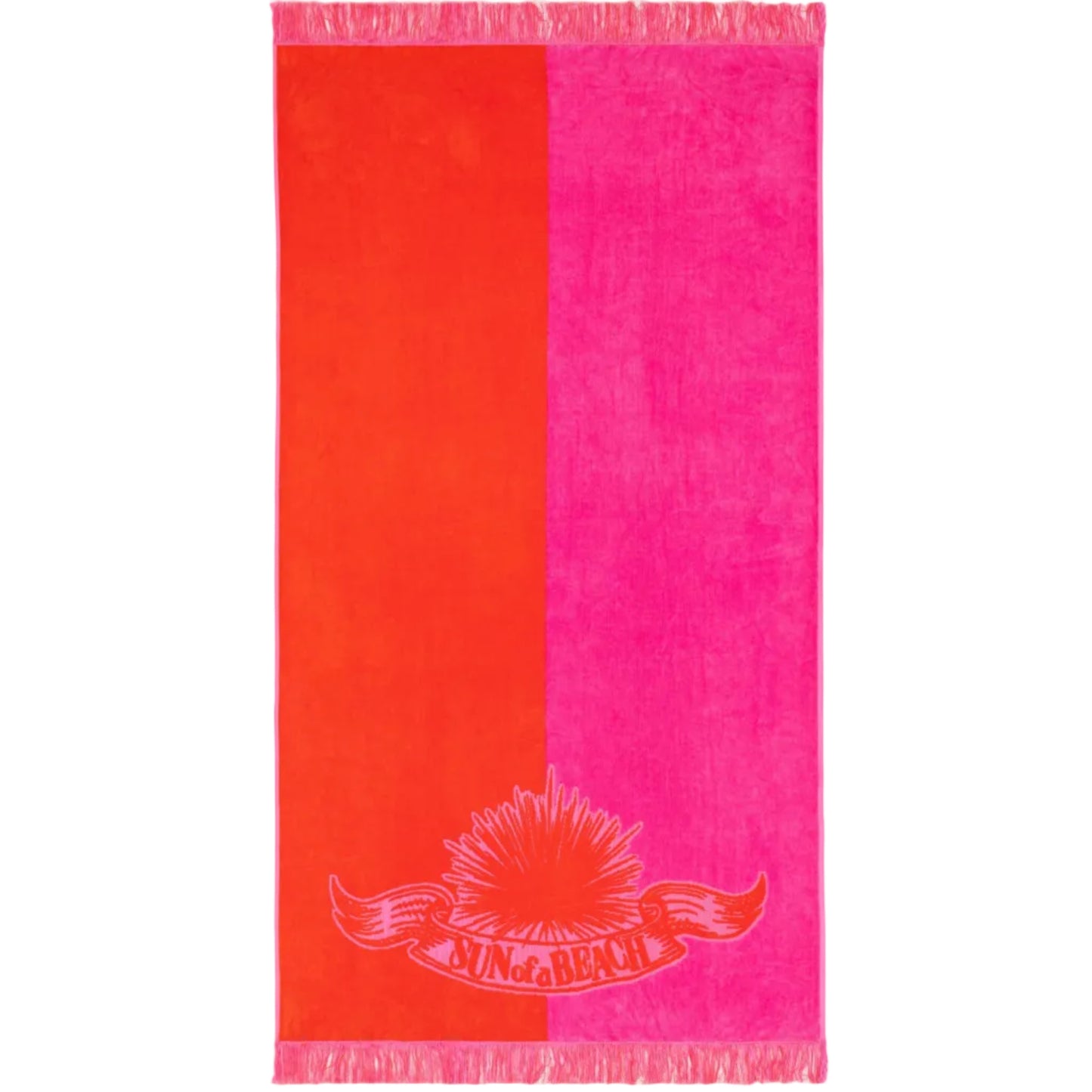62A.VLV/B/BBP-OR # Velvet Beach Towel Bicolor Bubblegum Orange 