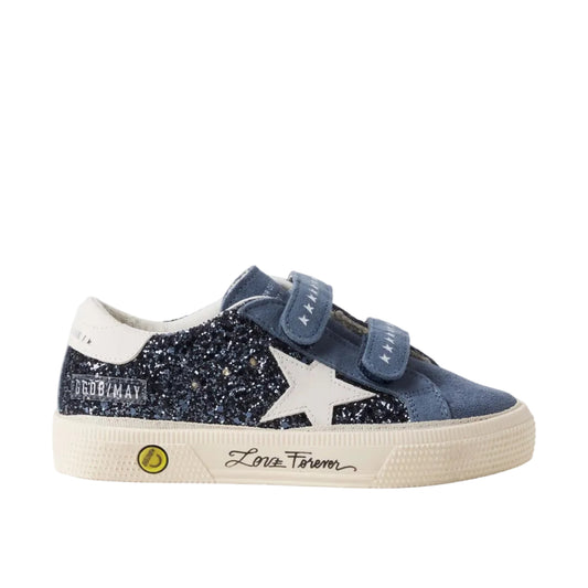 Kids Sneakers Golden Goose Glitter Blue Denim