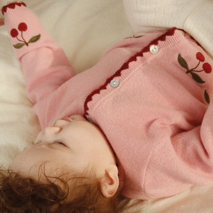Kids Knitted Cardigan Collette Pale Blush