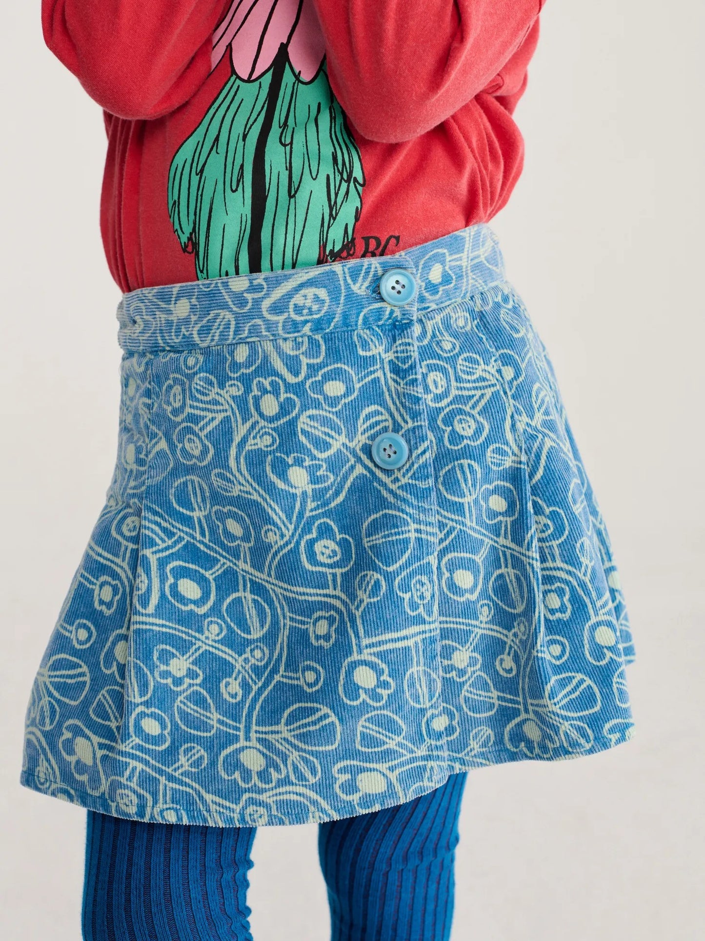 62B.B226AC078_421 # Kids Corduroy Skirt Sketchy Flowers