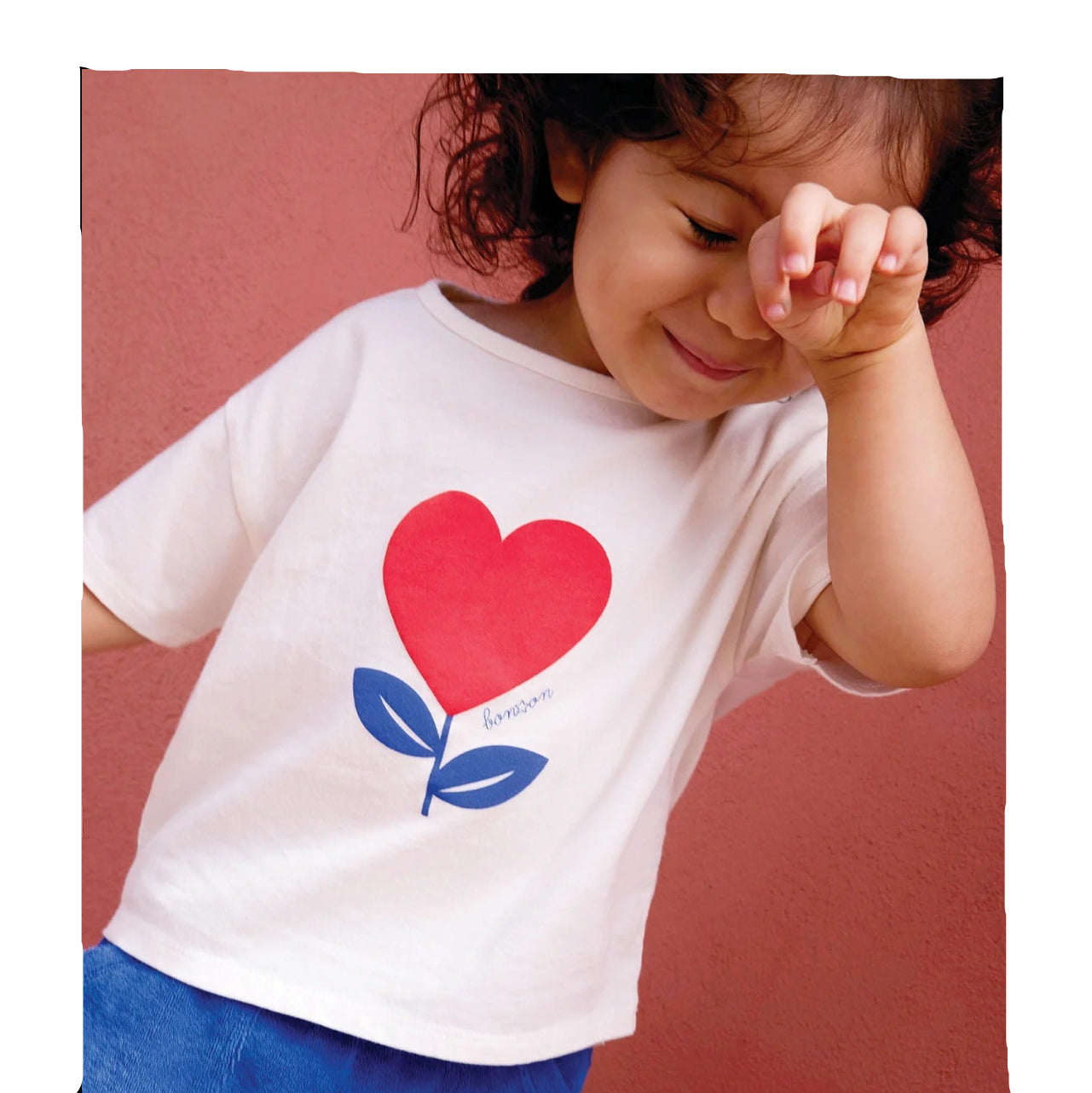 62A.BC10081_110 # Βρεφική Μπλούζα T-Shirt Flower Heart Ecru