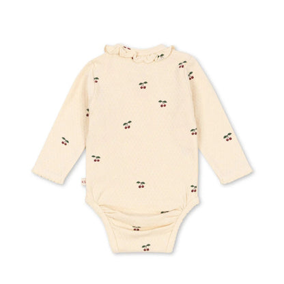 99.KS104004_CHERRY # Baby romper with ruffles CHERRY