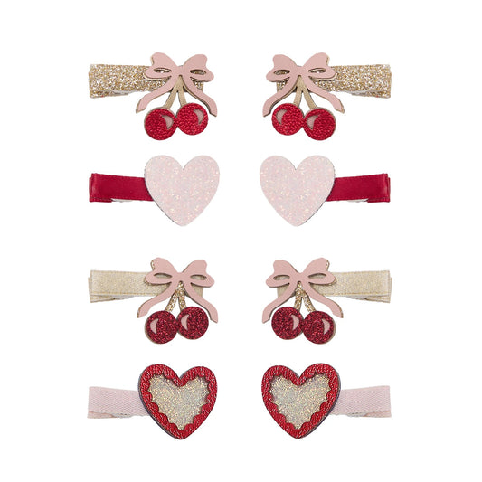 Kids Hair Clips Fancy Cherries