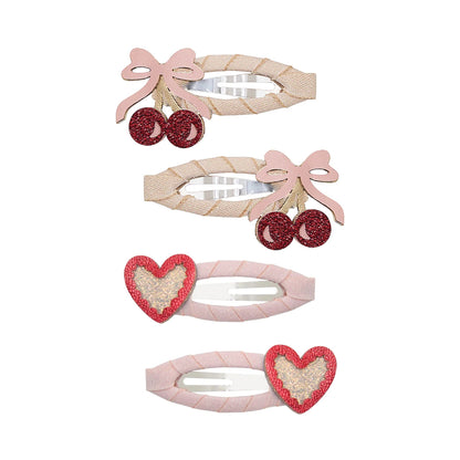 Kids Hair Clips Fancy Cherries