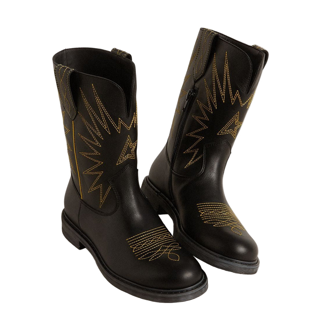 52B.GYF00971.F007674.90327 # Παιδικές Δερμάτινες Μπότες Biker Black